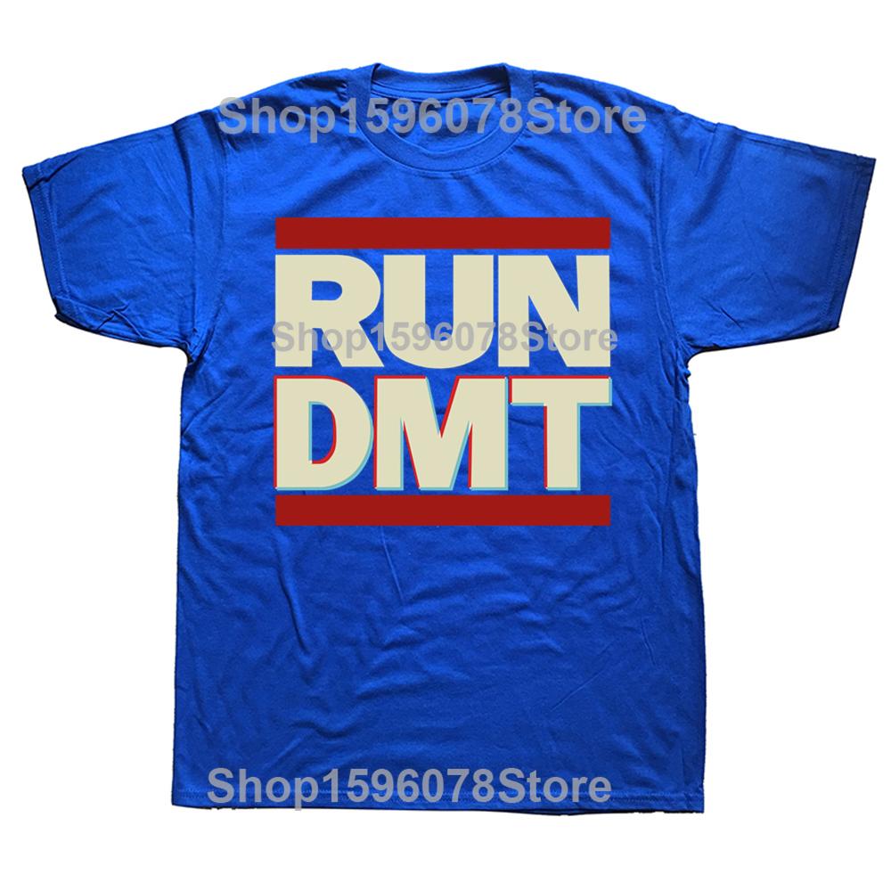 Lustiger Lauf Dmt Droge Psychedelische Grafik T-Shirts Herren Damenmode Lässiges T-Shirt 100% Baumwolle Lockeres Übergroßes T-Shirt