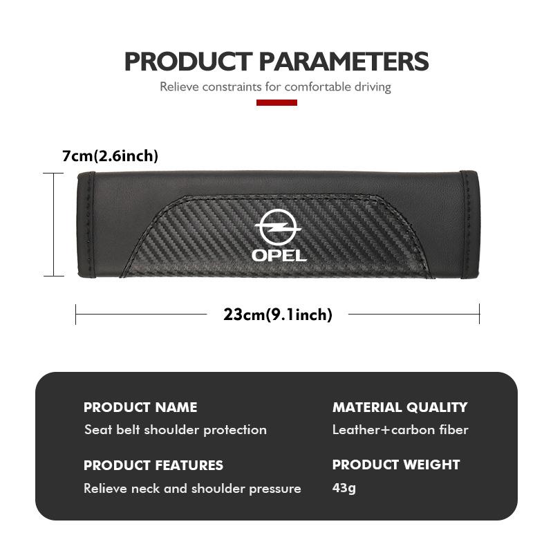 Universal Car Seat Belt Leather Shoulder Strap Protector Pad For Opel ADAM ASTRA J K CORSA E INSIGNIA MOKKA VIVA Meriva