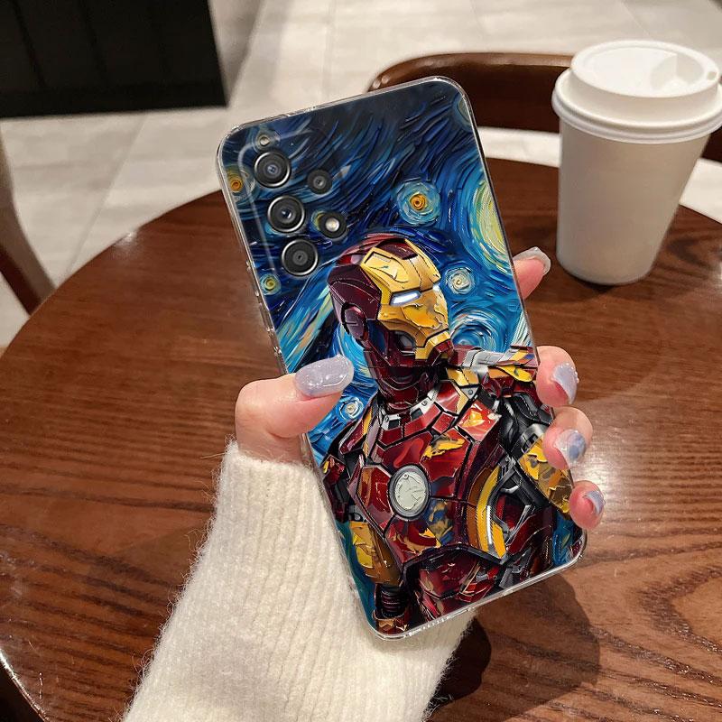 Marvel Oil Painting Clear Case For Samsung Galaxy A57 A37 A56 A36 Cases A55 A54 A35 A26 A07 A17 A16 A06 A36 A15 Shockproof Cover