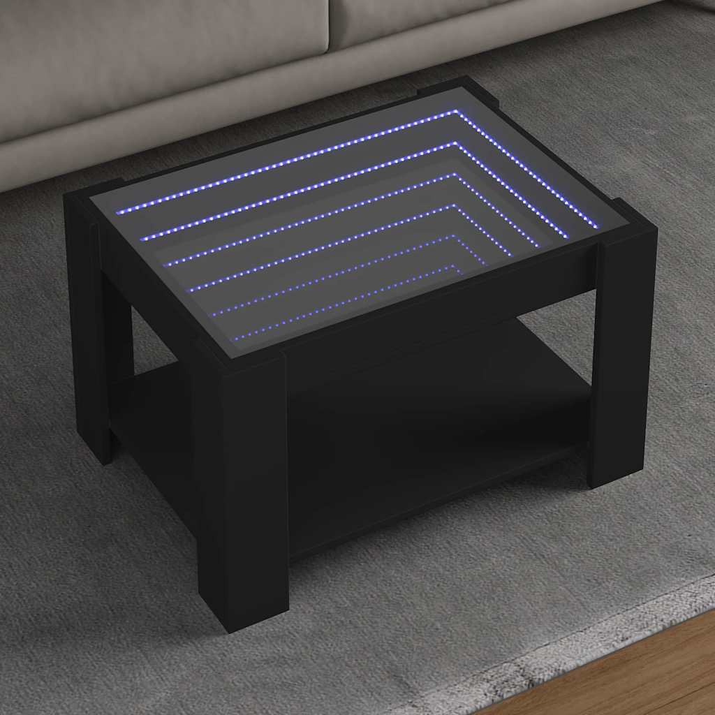 LED Coffee Table Black 73 x 53 x 45 cm Particleboard