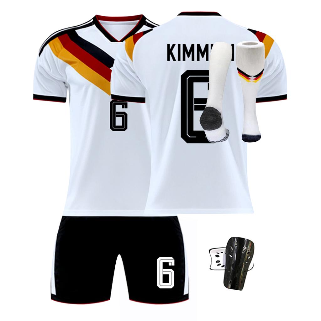 Men's Soccer Jersey Set Includes Short Sleeve Shirt Shorts Shin Guards and Socks Suitable for Sports Training and Matches