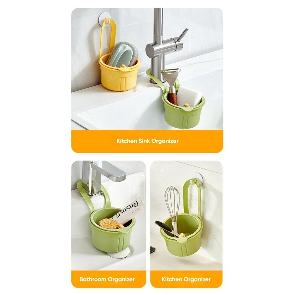 Gifts Push-type Kitchen Sink Filter Basket Anti-leakage Separate Filter Basket Versatile Sink Storage Rack