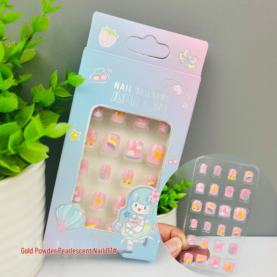 Children's Wearable Custom Nail Stickers - Cute European & American Jelly Glue Fingernail Tips