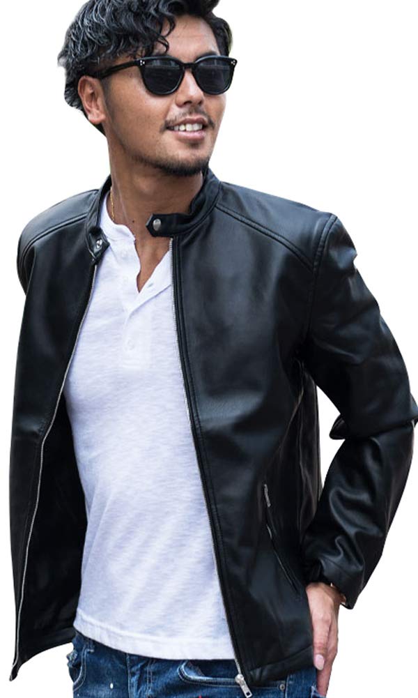 

Cavalier VICCI Унисекс Кожаная Байкерская Однобортная Куртка из ПУ Кожи Размер Черный Мужская Куртка, Молния, VISH19-12, 46(L), чёрный