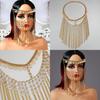 Ethnic Head Jewelry With Gold Water Drill Chain Tassel For Festival