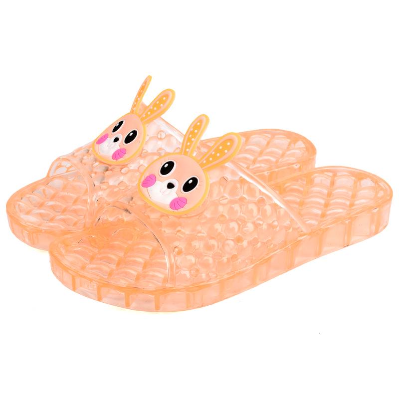 Women's Non-Slip Crystal Clear Mid-Heel Slippers - Comfortable & Foot-Friendly for Bathing & Home Use