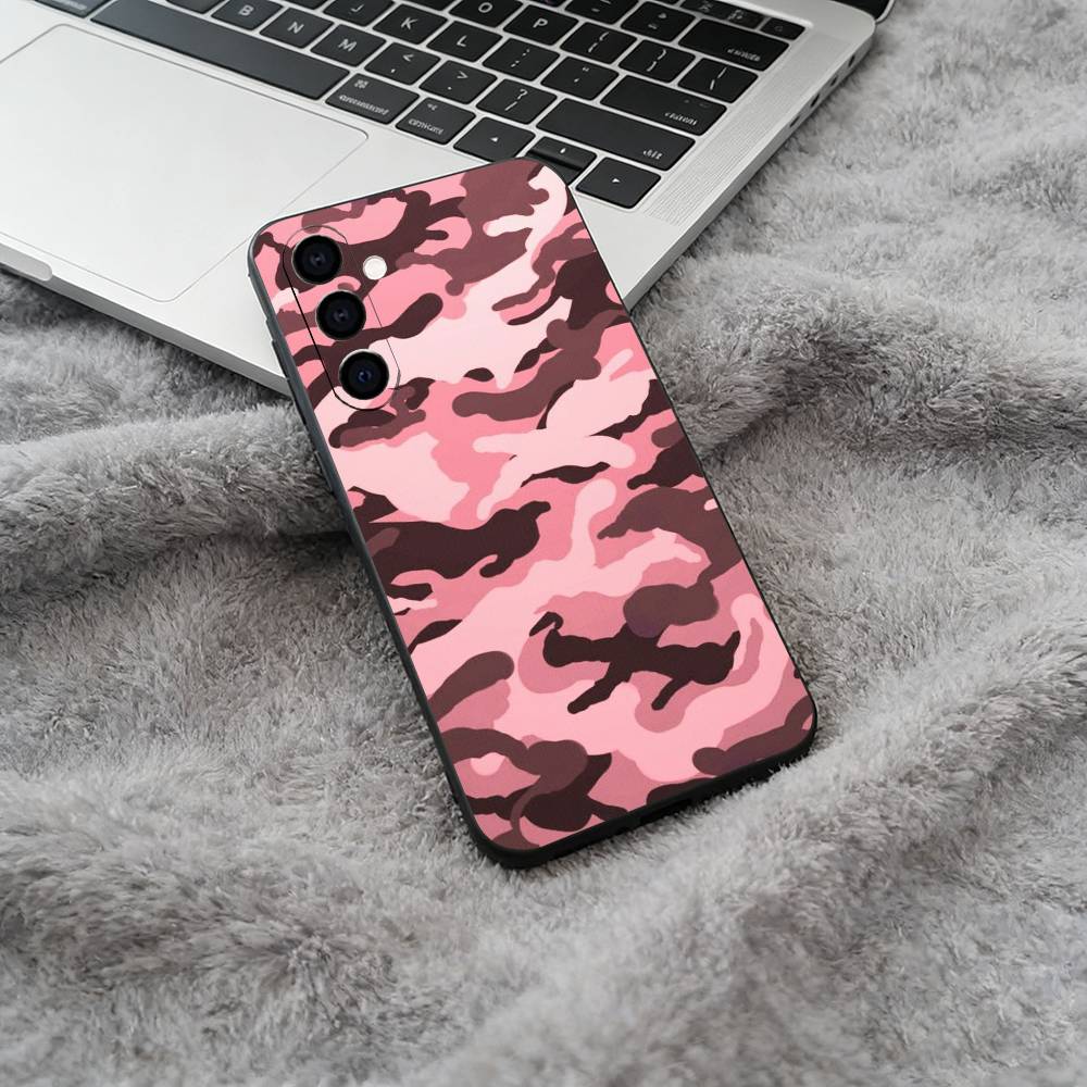 F-Fashion C-Camouflage Pattern Phone Case For Samsung Galaxy A73,A71 A72,A70,A53,A52,A51,Soft Silicone Black Cover