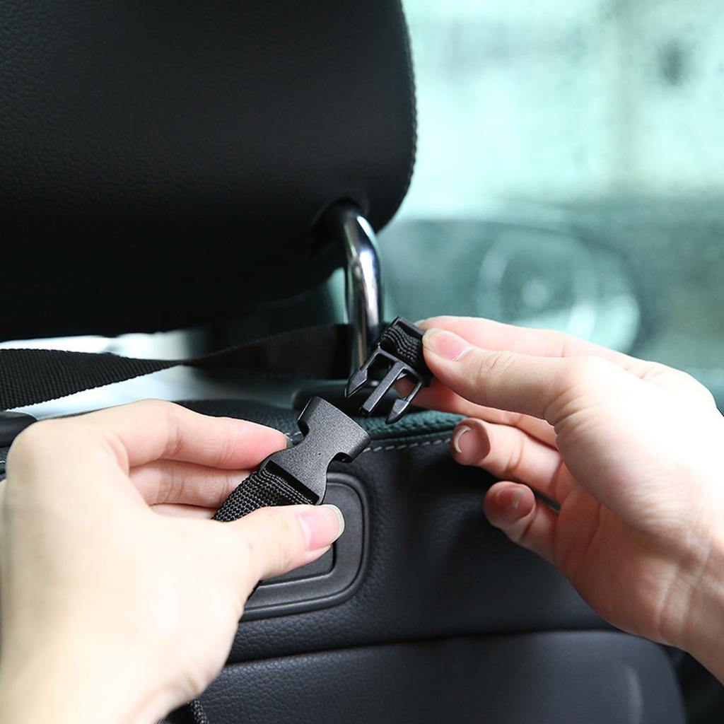 Car Trash Bag with Adjustable Strap for Vehicle Seat Back Storage Reusable Washable Portable Car Garbage Container with Leakproof Design
