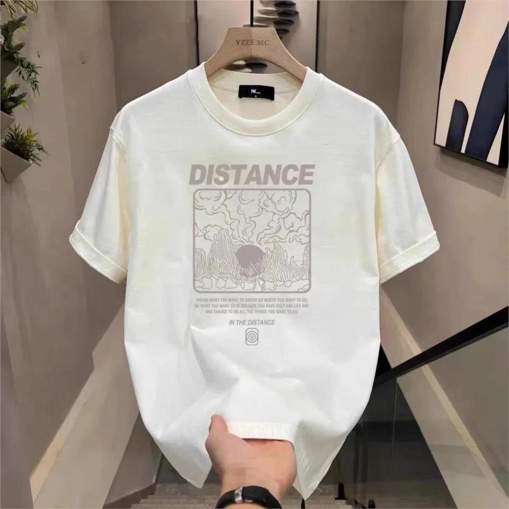 Hot Sale Luxury Brand Summer Handsome Men's Round Neck Short Sleeve T-shirt for Men Short Sleeve Loose Tops