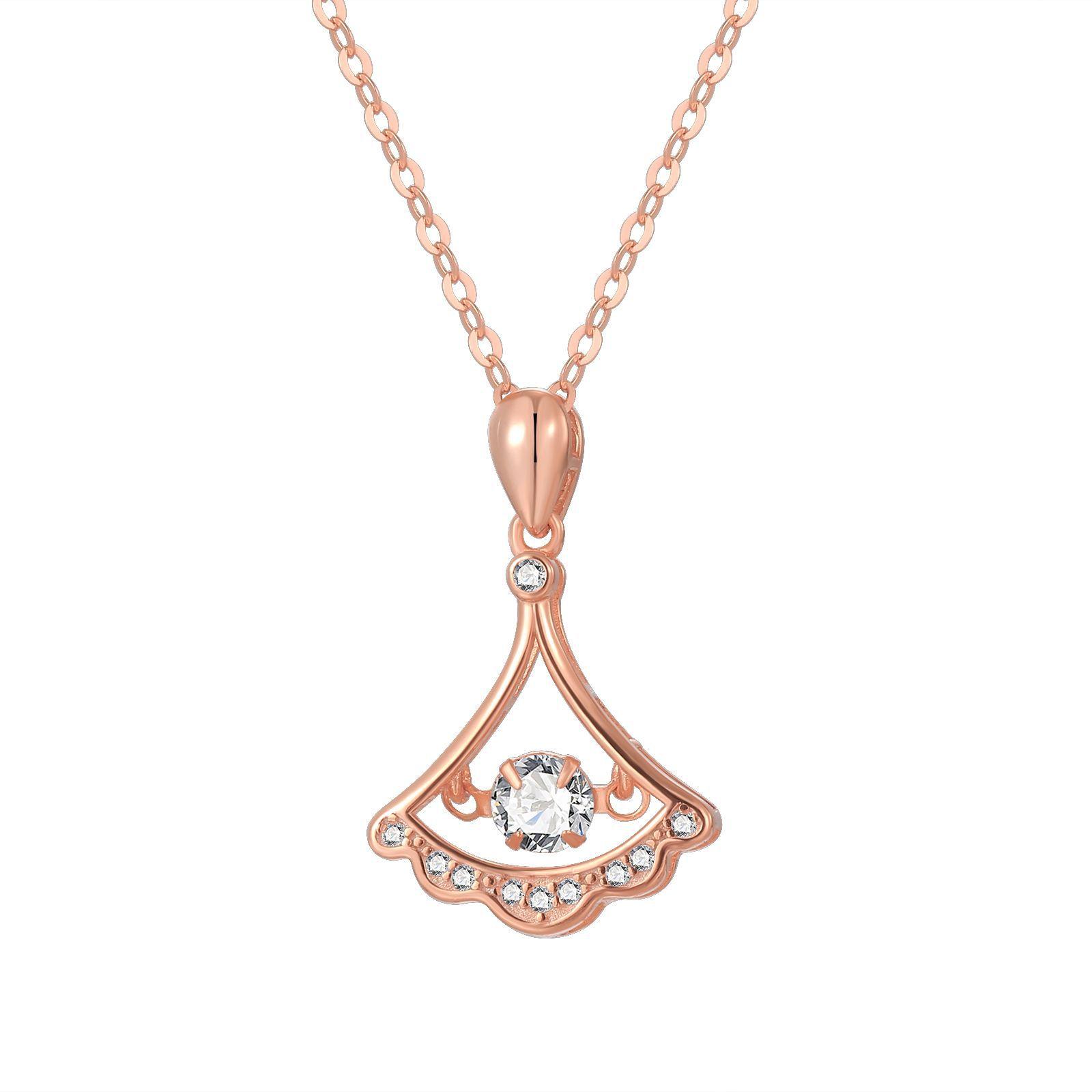 

Серебряное ожерелье S925 с юбкой, простая подвеска-веер, женская капля воды, ниша, бьющееся сердце, цепочка на ключицу, с днем рождения 925 Silver