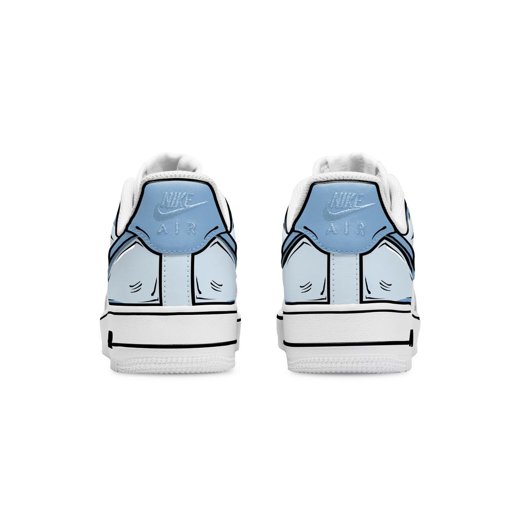 Nike Air Force 1 Comic Sky Abrasion Resistant Low Top Skateboard Shoes Unisex White Blue CW2288-111(Team796-)