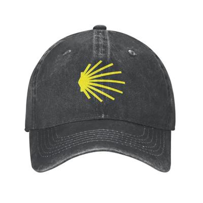 Individuelle Unisex-Baumwoll-Jakobsmuschel Saint Baseballkappe für den Jakobsweg nach Santiago de Compostela, verstellbare Papa-Mütze für Unisex-Damen, Outdoor