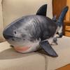 Shark Plush Doll 22" Realistic Grey Shark Pillow Soft Stuffed Animal Shark Cuddle Toy Unique Gift for Children