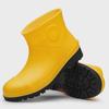 Men's Yellow Rain Boots: Mid To High Tube, Steel Toe, Anti-Smash, Anti-Puncture, Acid and Oil Resistant.