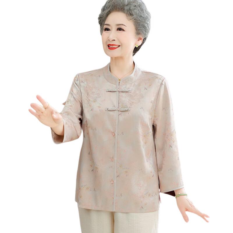 Elderly Women's Chinese Style Summer Cardigan Shirt