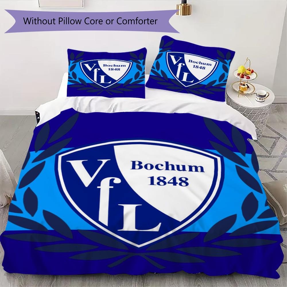 VfL Bochum 1848 Muster Bettwäsche Steppbettwäsche Bettbezug Kissenbezug Heimdekoration Geburtstagsgeschenk (1 Bettbezug + 2 Kissenbezüge (ohne Füllung))99