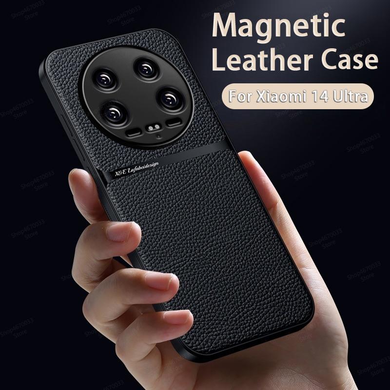 For Xiaomi 14 Ultra Shockproof Magnetic Leather Case For Xiaomi 14 13 12 12S 11T 11 10T 10 Pro 12X 11 Lite Lens Protection Case
