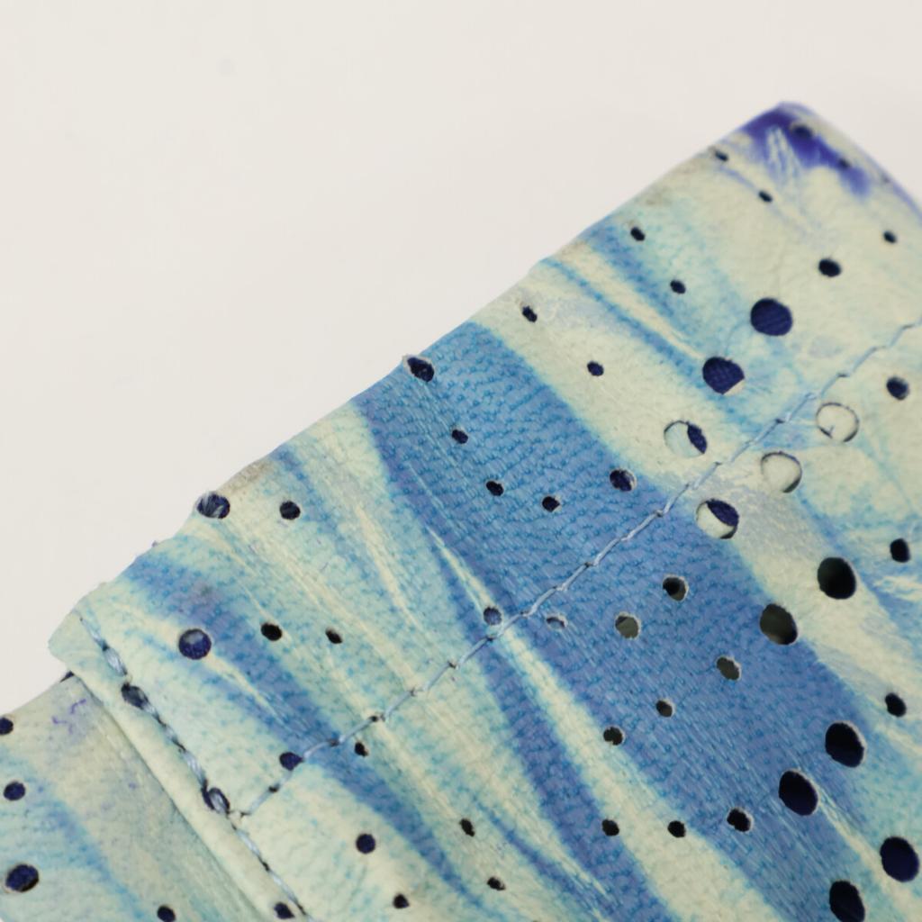 ZELE-PARIS Deerskin Perforated Zip-Up Hoodie Jacket 48 blueUsed