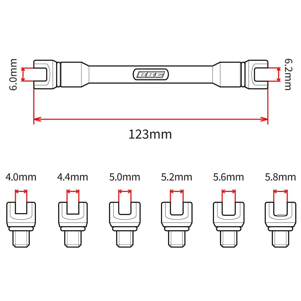DRC Pro Spoke Wrench Mini (4.0/4.4/5.0/5.2/5.6/5.8/6.0/6.2mm) Blue Dirt Freak DIRTFREAK