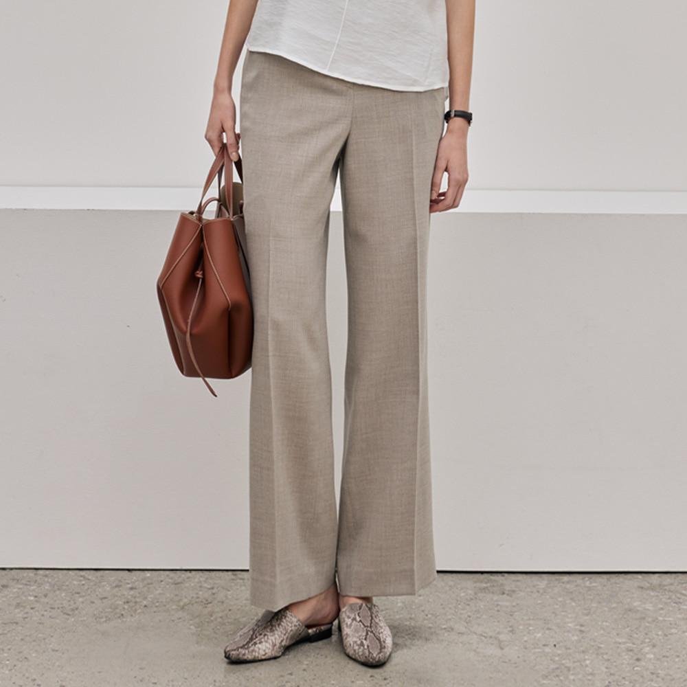 Hiikeu Signature Slim-Fit Wide Pants_Melange Beige