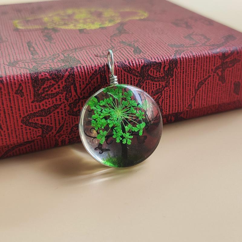 Colier Arborele Vieții cu Flori Uscate Eterne - Pandantiv Claviculă Unisex Cadou