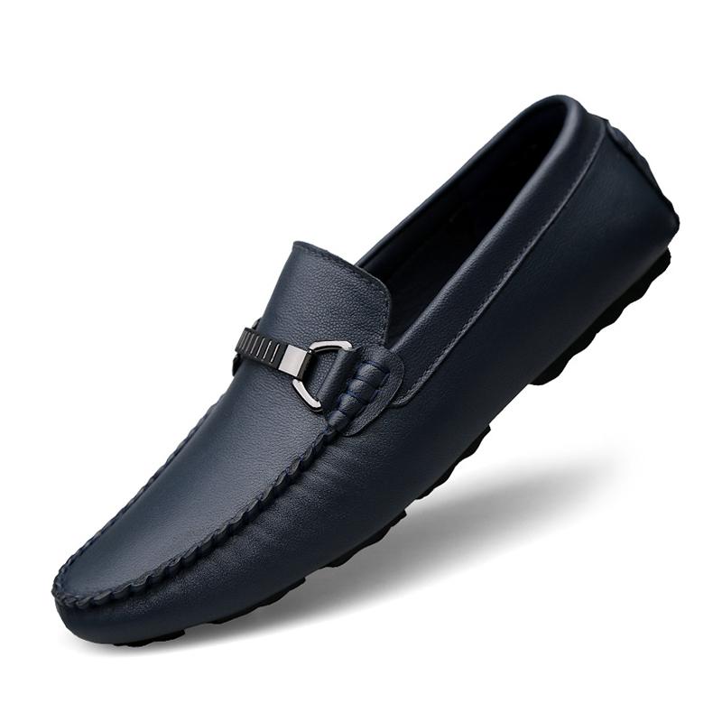 Fashion Brand Comfort Slip On Formal Business Loafers Men Casual Genuine Leather Shoes Men All-match Wedding Shoes Male Driving Flats