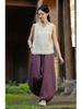 Women's Spring Retro Zen Loose Ramie Cotton Linen Harem Pants for Kung Fu Meditation