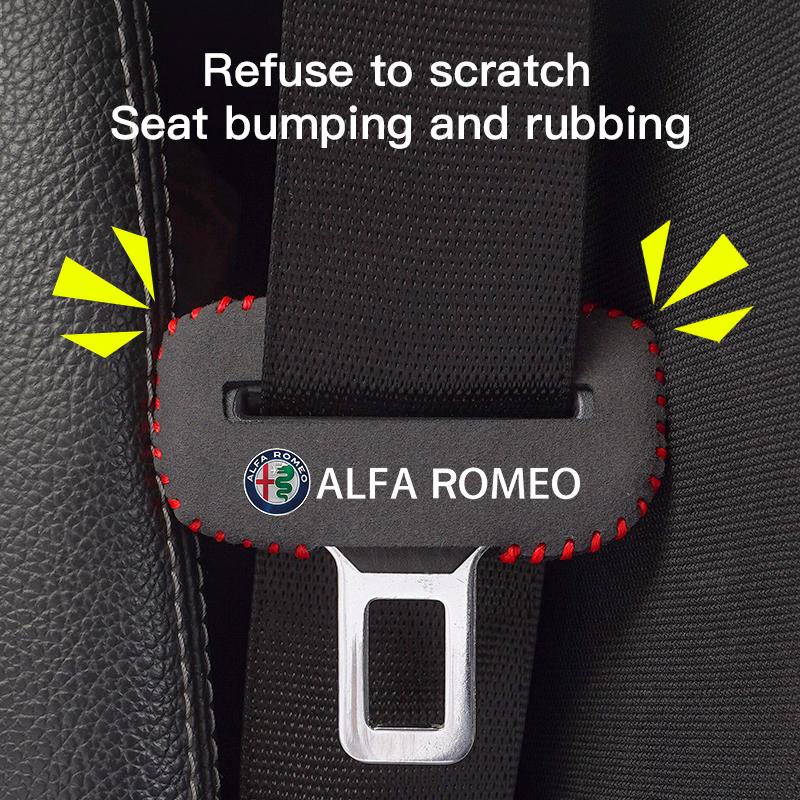 For Alfa Romeo 2Pcs Car Decorative Accessories seat belts Seat Safety Belt Buckle Cover For Alfa Romeo 156 159 147 4C 8C 166 Giu