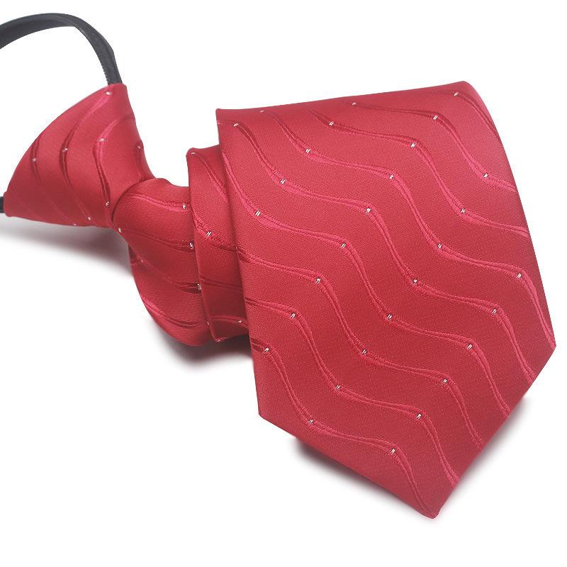 Men's 8cm No-Knot Zipper Tie - Easy-Pull Business Formal Tie