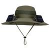 Solar Fan Hat with Solar/Charging Fan Sunshade Fishing Hat Waterproof Large Edge Cooling Hat for Outdoor Riding Hiking Fishing
