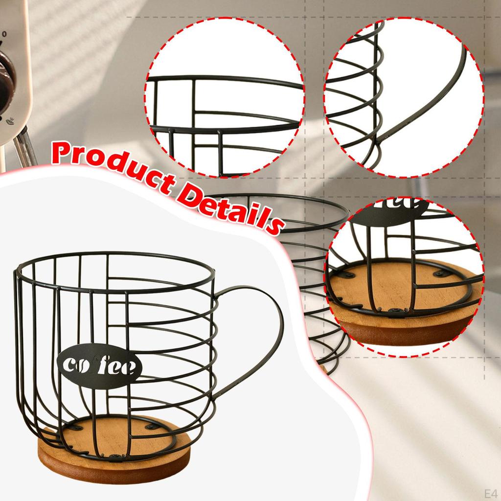 Kaffee Kapselhalter Korb mit Sockel Metall Snack Aufbewahrung Tassen Organizer Kapsel für