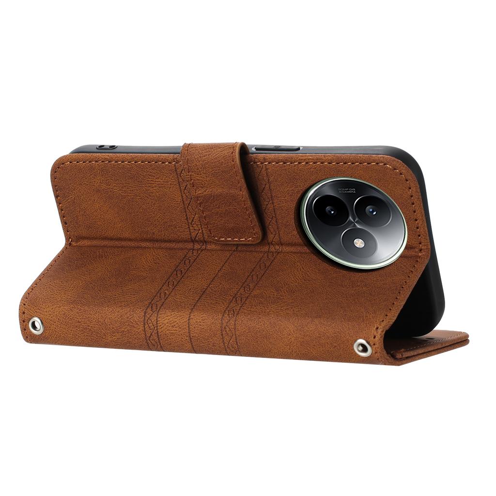 Für Xiaomi Redmi K80 Ultra 5G Hülle Brieftasche Haut-Touch Leder Bedruckte Handyhülle mit Handschlaufe