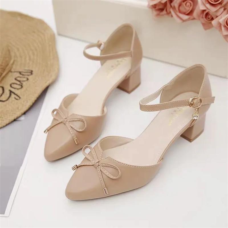 women fashion sweet pointed toe black high quality stiletto heels for sexy party lady casual beige office pumps ab612