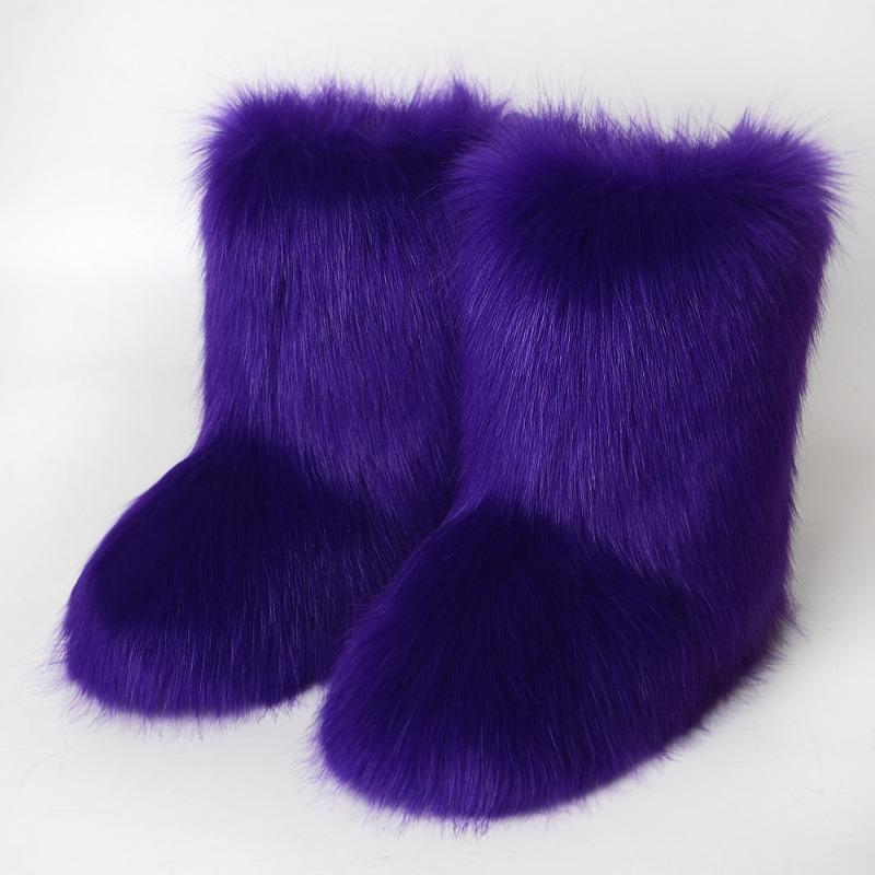 Boots Children's Winter Warm Thickness Non-slip Shibuya Fluffy Boots Medium Tube Personalized Fashion Snow Boots