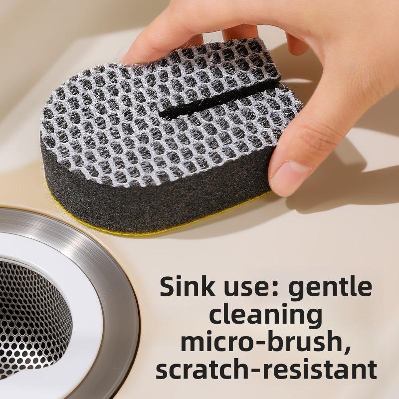 U-shaped Double-sided Sponge for Cleaning Dishes, Magic Brush for Cleaning Cutting Boards, Anti-slip Cleaning Brush for Scrubbing Gaps in Mesh Screens