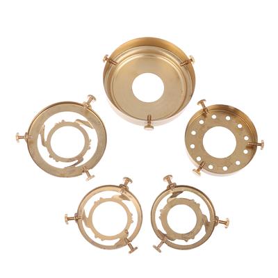 Vintage Mässing Tre Håls Ring E27 E14 Lampskärm Med Skruvfixerad Ringhållare DIY Belysningsskärm Och Sockelansluten Hållare