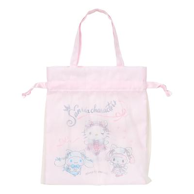 Drawstring Bag with Handle Cat Sanrio Characters 463183 (White Ballerina)
