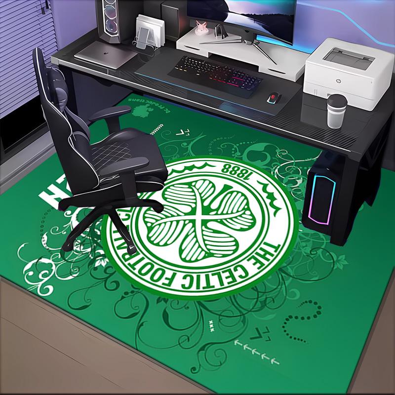 Custom Name Celtic Football Crest Rug Game Carpet, Floor Mat for Bedroom Living Room Entryway Rug, Home Decor Idea Gift for Christmas Birthday