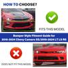 Black For 2016-2024 Chevy Camaro 1LE Style Front Bumper Lip Splitter +Side Skirt