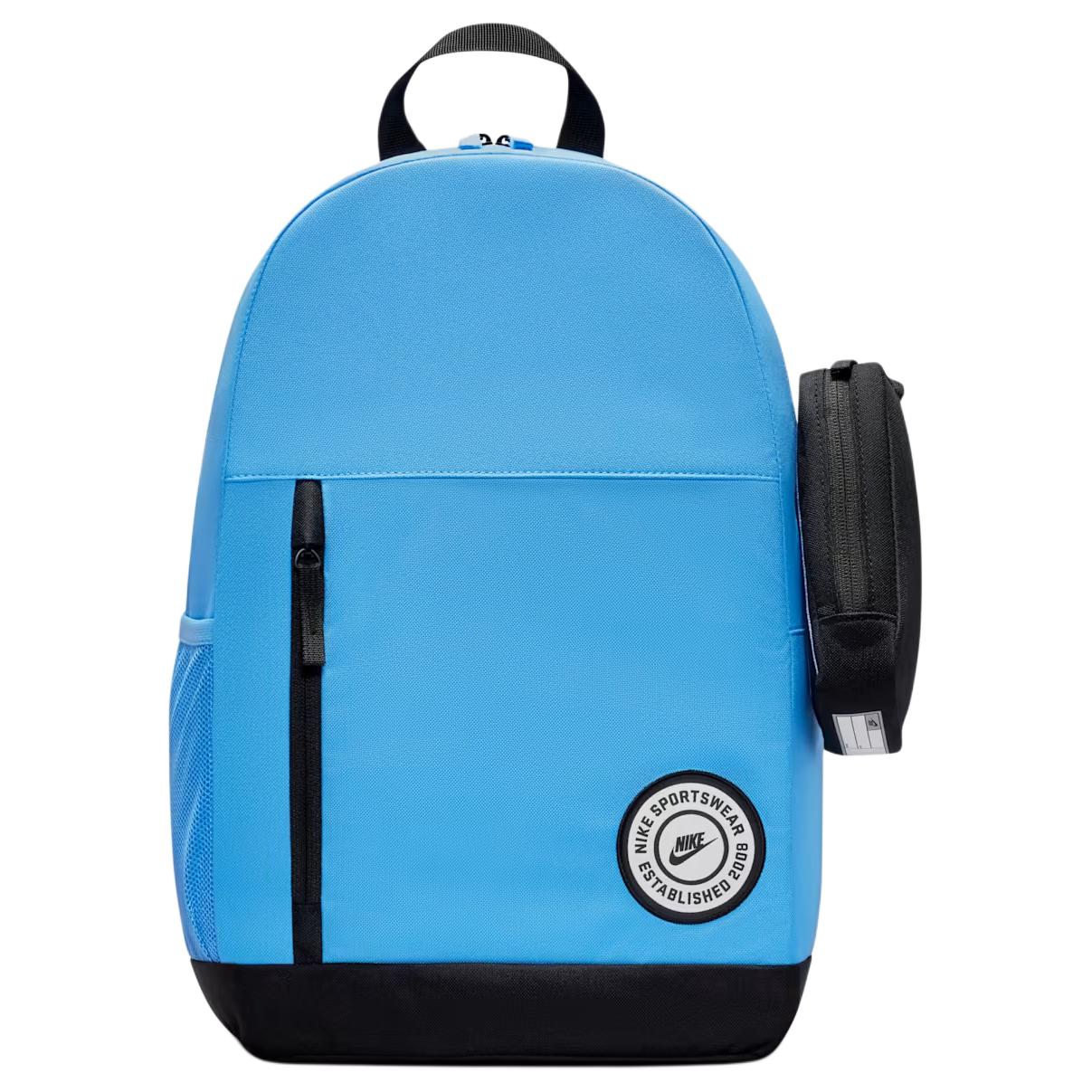 Nike Elemental Classic Logo Polyester Backpack Kids Backpacks University-Blue Black Soft-Pearl IO0144-412 University Blue & Black & Soft Pearl