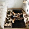 Welcome Art Cute Fun Cartoon Dog Home Bedside Rug Kitchen Bath Floor Mat Hallway Balcony Carpet Entrance Doormat Hogar Decor