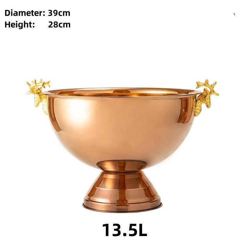 304 stainless steel Deer Head ear GOLD SILVER big ICE BUCKET BOWL CHAMPAGNE Large champagne bar bucket beer bucket basin