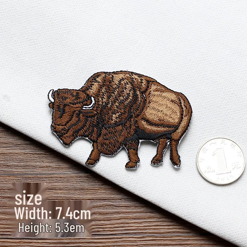 Wolf and Buffalo Embroidered Patch for Bags and Clothes