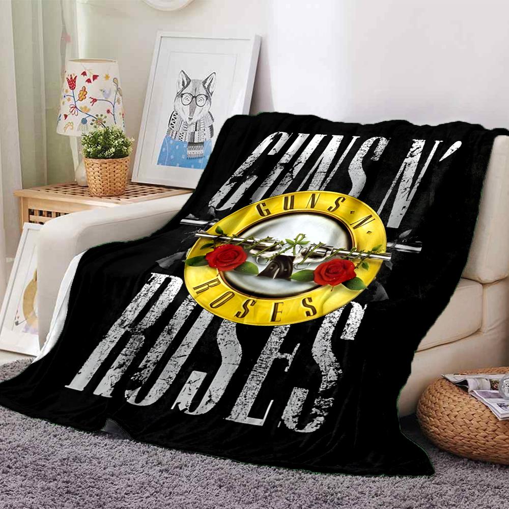 Guns N Roses Theme Printed Blanket - Perfect for Couch, Bed, Travel & Outdoor Use | Machine Washable, Cozy & Durable.