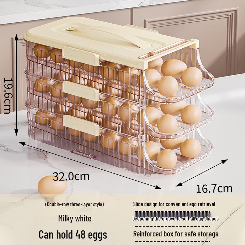 Stackable Portable Egg Rack & Storage Box for Refrigerator