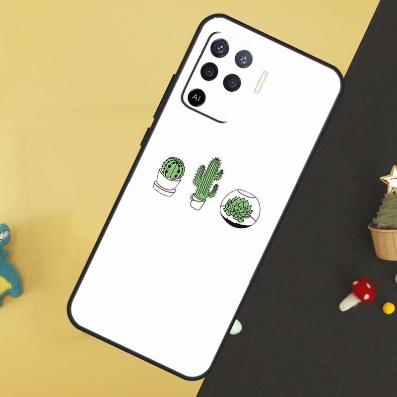 Kaktus Sukkulente Hülle Für Oppo A80 A60 A40 A54 A74 A94 A18 A38 A58 A78 A98 A96 A76 A16 A15 A17 A57 A5 A6 Pro