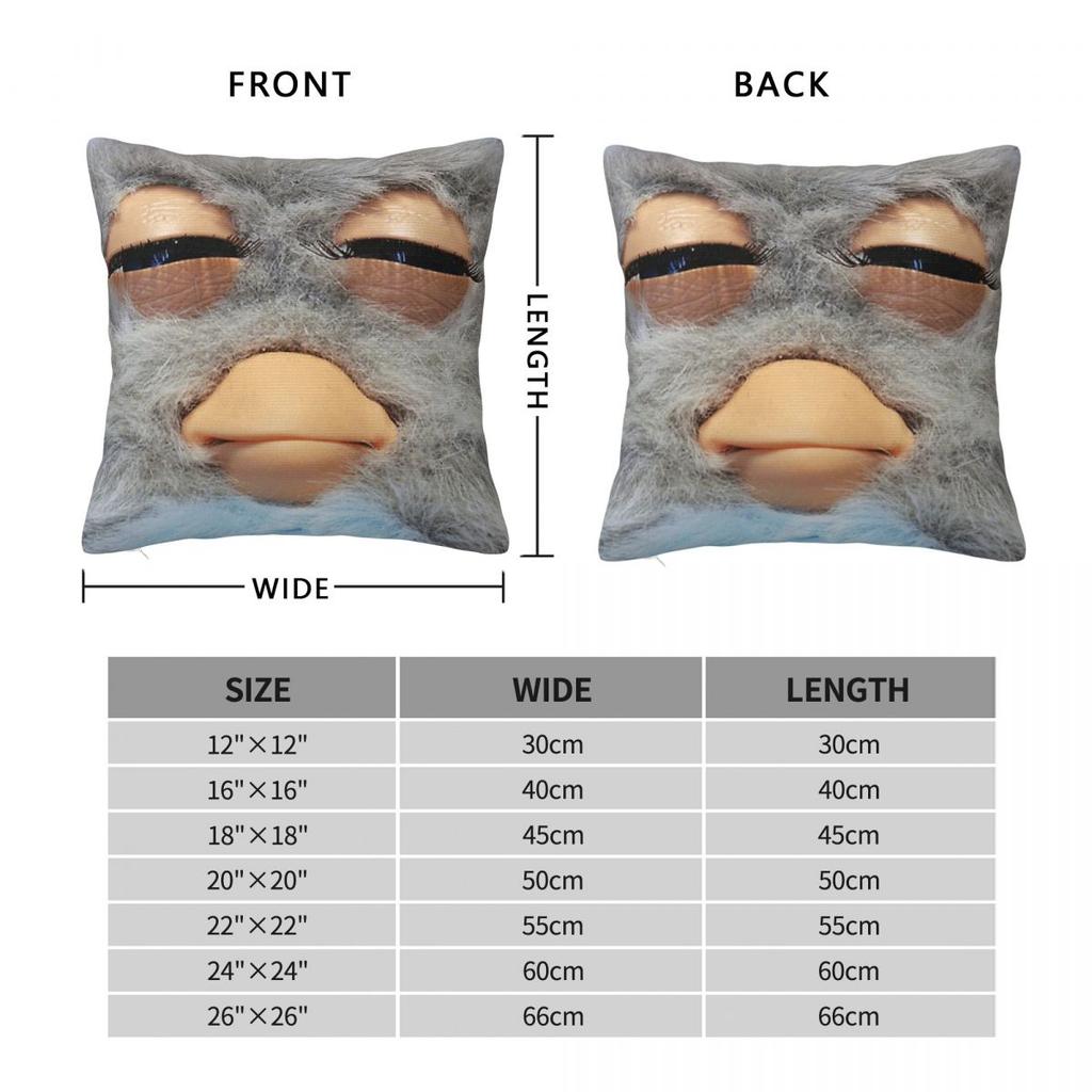 Furby Face Toy Square Pillowcase Polyester Linen Velvet Creative Zip Decorative Pillow Case Car Cushion Cover