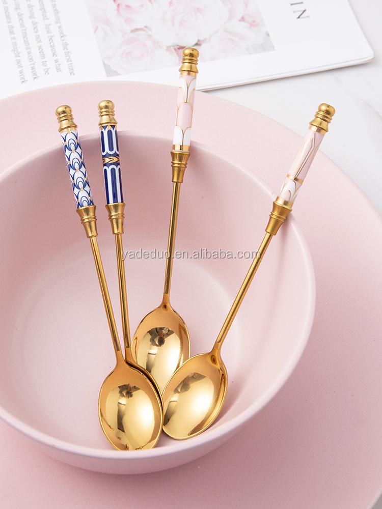 Stainless Steel 304 Metal Coffee Spoons Boutique Gifts Gold Spoons Hotel Tea Spoons Dropshipping