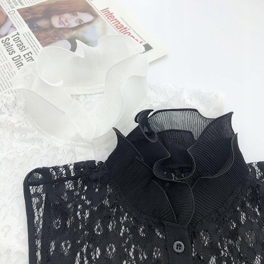 Fake Women' SHIRT Smooth BLACK COLLAR with Elegant Clasp