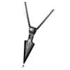 Men Arrowhead Necklace Stainless Steel Vintage Fashionable Polished Finish Unique Pendant Necklace Black
